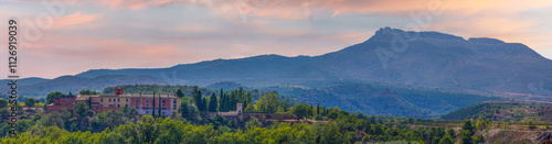 Monastery at the foothills of the mountain at