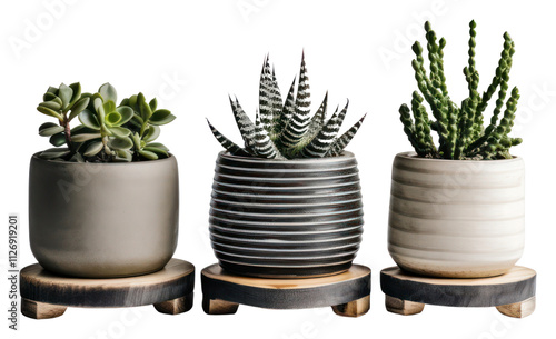 PNG  Stylish potted succulent plants photo