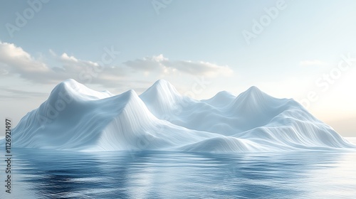 Wallpaper Mural Serene iceberg floating in calm ocean water under a soft sky. Torontodigital.ca