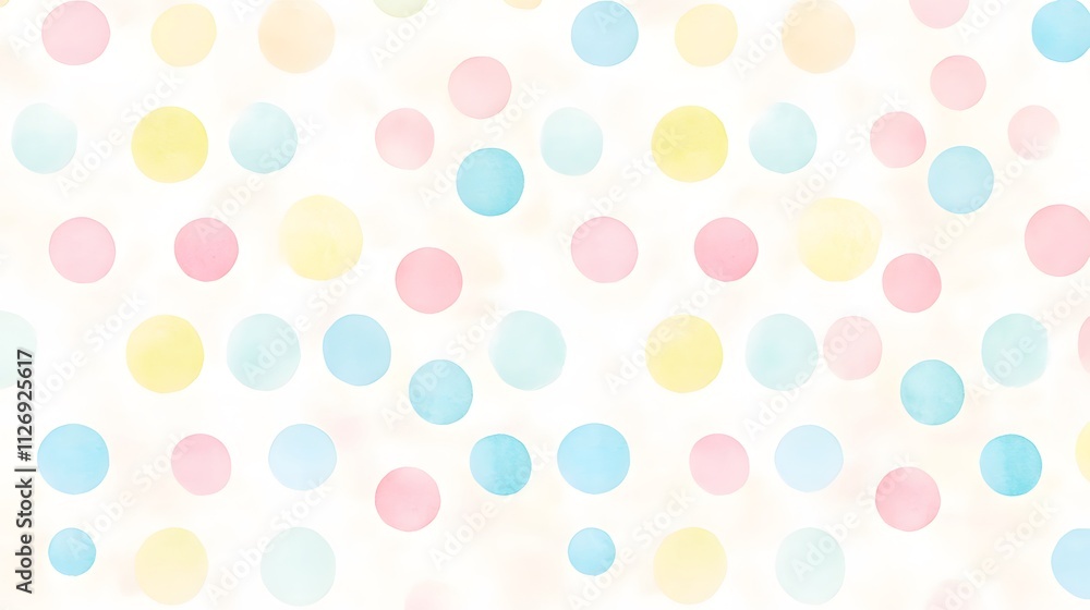 Pastel Watercolor Circles Scattered On White Background Pastel Watercolor Circles Scattered On White Background
