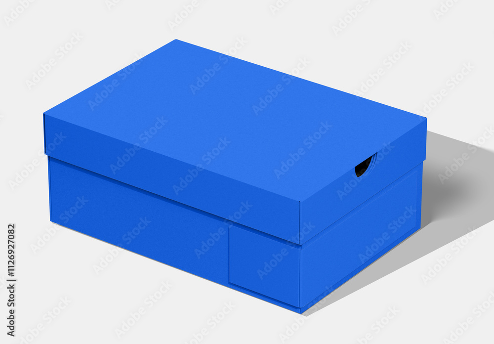 Sneaker box closed views of cardboard shoe box, box with lid for shoe or sneaker, product packaging mockup, isolated on white backgroundCraft paper box Sneaker box closed views of cardboard shoe box, box with lid for shoe or sneaker, product packaging mockup, isolated on white backgroundCraft paper box