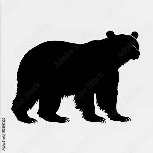 Bear silhouette isolated on white background.