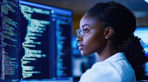 Young Woman Studying Coding and Programming Online for Skill Acquisition and Career Empowerment