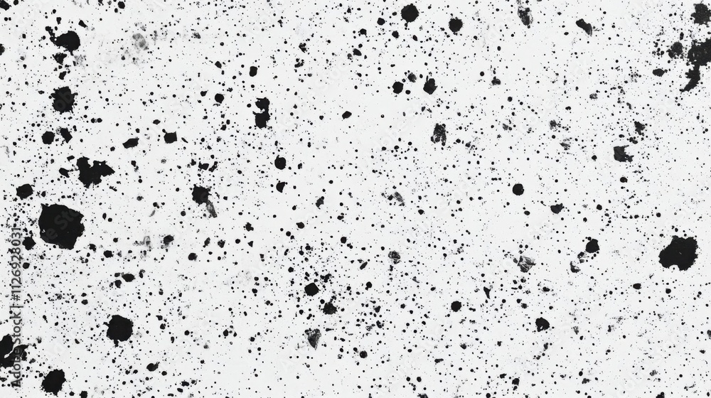 Fototapeta premium Grainy black texture with distressed effect and dust particles on white background.