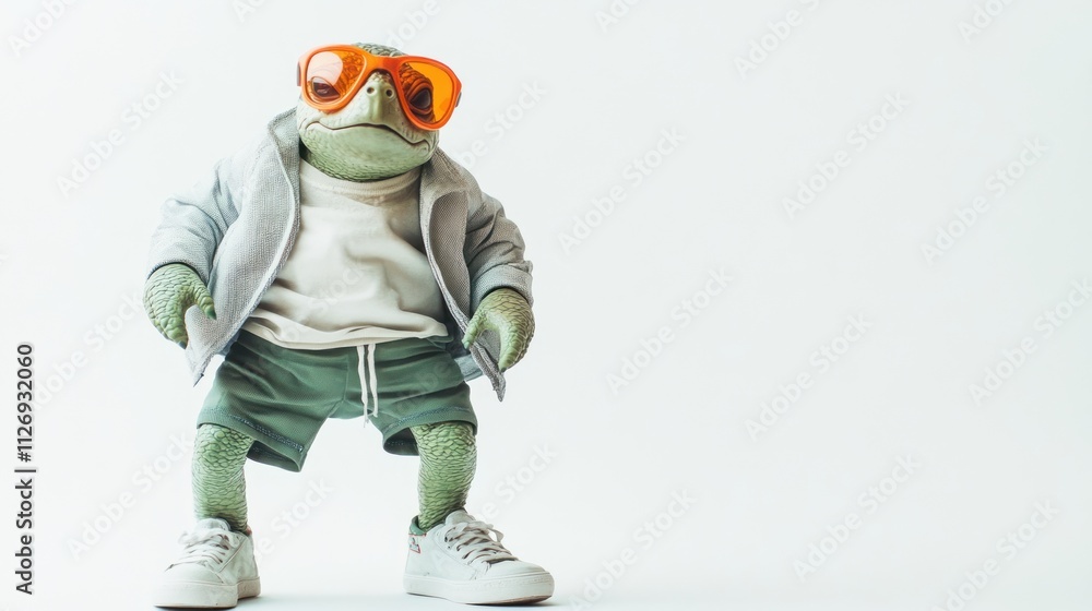 A fashionable frog character wearing sunglasses and casual attire. A fashionable frog character wearing sunglasses and casual attire.