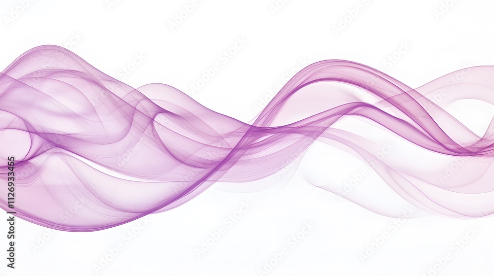 Abstract Lavender Waves Flowing Gracefully Across White Background Abstract Lavender Waves Flowing Gracefully Across White Background