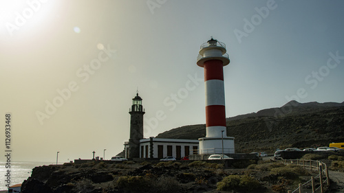 Panoramic view of the lighthouse of Fuencaliente on a sunny summer day