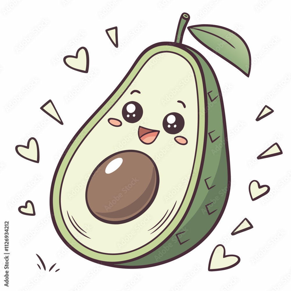 Obraz premium Happy avocado with a big smile