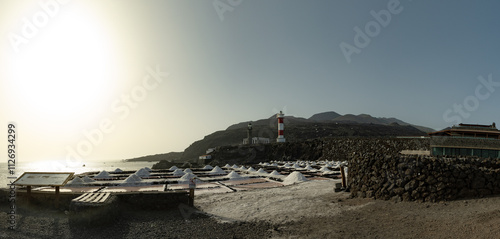 Panoramic view of the lighthouse of Fuencaliente on a sunny summer day, La Palma, Canary Islands