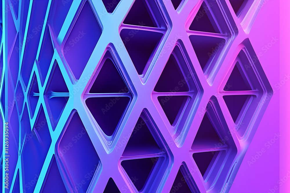Abstract geometric pattern in purple and blue designed for creative projects in 3D. Abstract geometric pattern in purple and blue designed for creative projects in 3D.