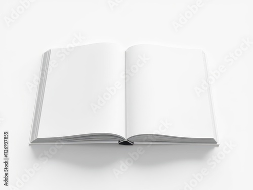 A blank white book cover mockup isolated on a solid background, design, cover