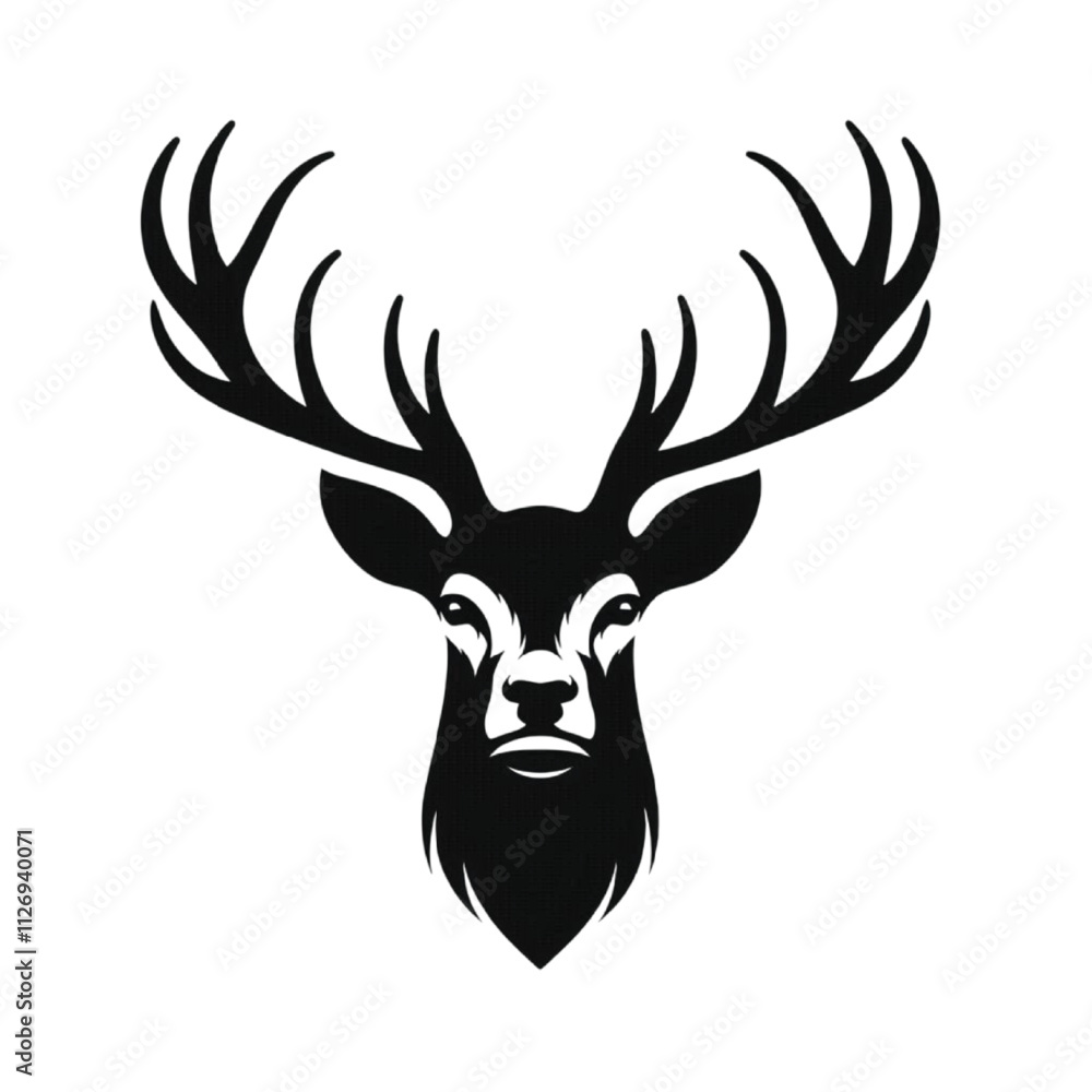A silhouette Deer Face vector A silhouette Deer Face vector