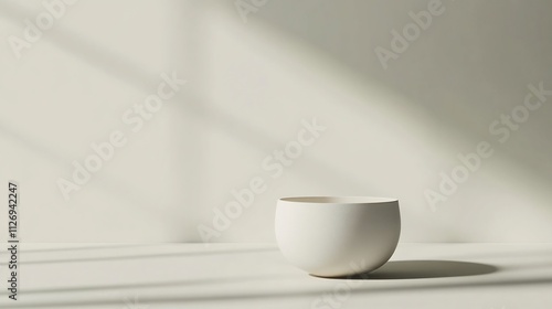 Minimalist White Wall with Soft Shadow Offering Clean and Modern Backdrop for Product Display
