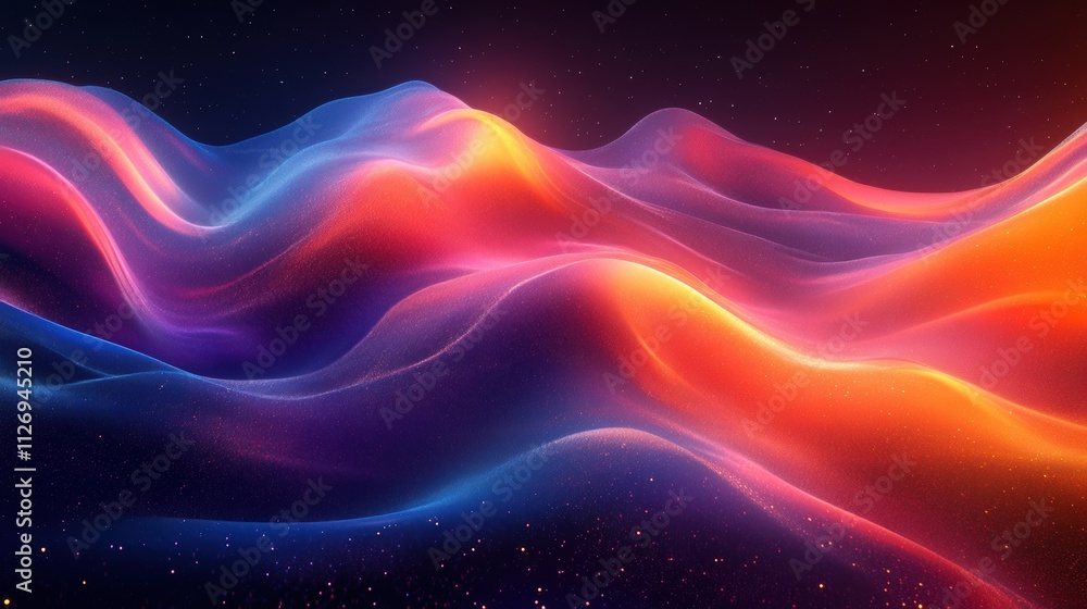 abstract animation colorful wavy shape on black background looping video 3d render abstract animation colorful wavy shape on black background looping video 3d render