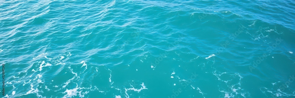 Blue turquoise ocean water with foamy waves, perfect for backgrounds and design projects, water, sea Blue turquoise ocean water with foamy waves, perfect for backgrounds and design projects, water, sea