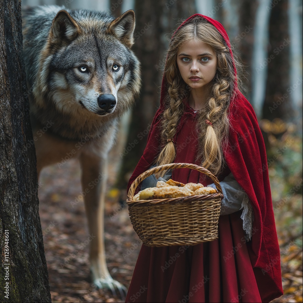 Little Red Riding Hood with the Wolf