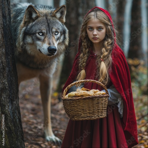 Little Red Riding Hood with the Wolf photo