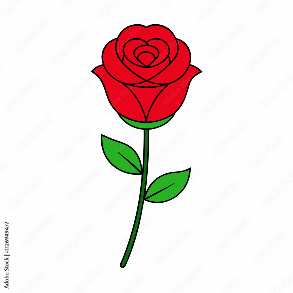 A rose flower vector icon illustration,red roses,rose on white background. A rose flower vector icon illustration,red roses,rose on white background.