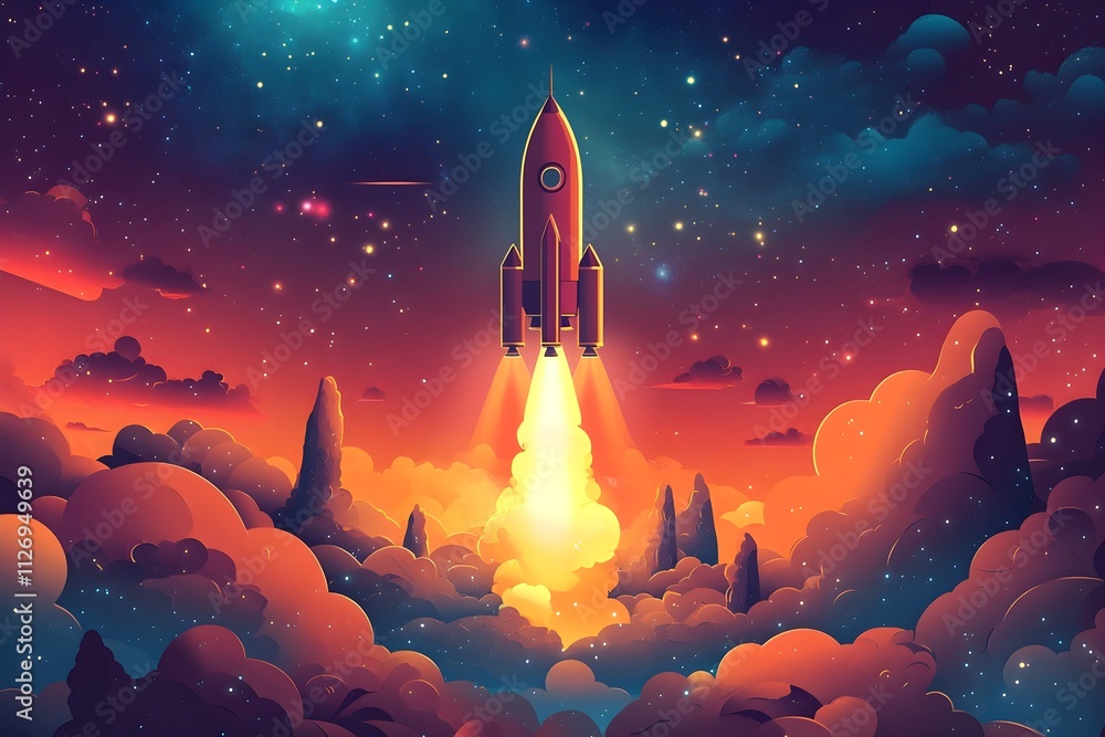 illustration, science, design, mosque, travel, child, star, sky, architecture, religion, spaceship, vector, astronomy, exploration, galaxy, horizontal, imagination, success, rocket, minaret, space, illustration, science, design, mosque, travel, child, star, sky, architecture, religion, spaceship, vector, astronomy, exploration, galaxy, horizontal, imagination, success, rocket, minaret, space,