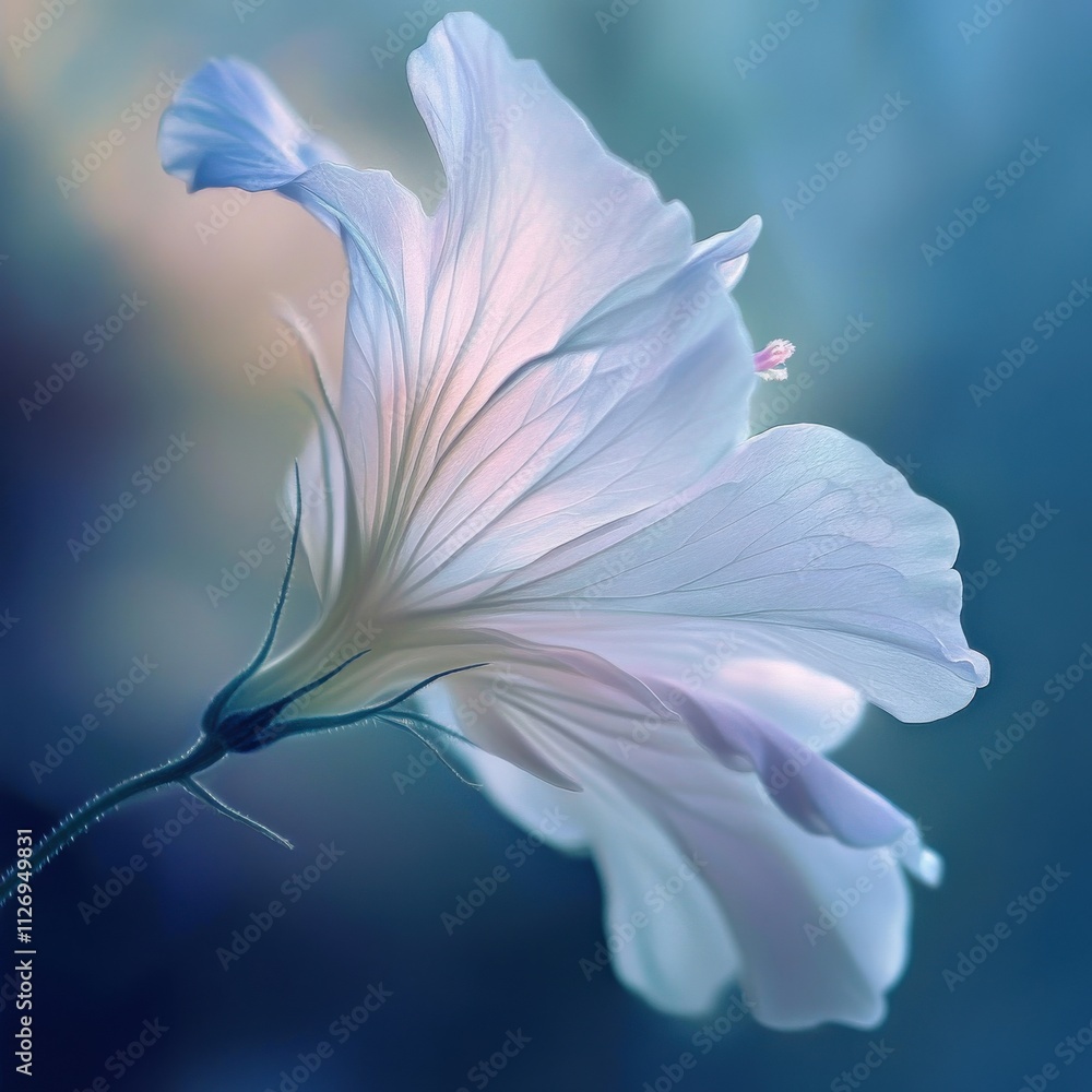 Dreamy, ethereal white flower close-up. Dreamy, ethereal white flower close-up.