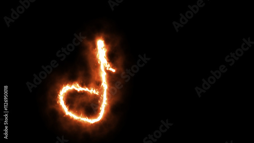 Tiktok fire neon icon.3d illustration