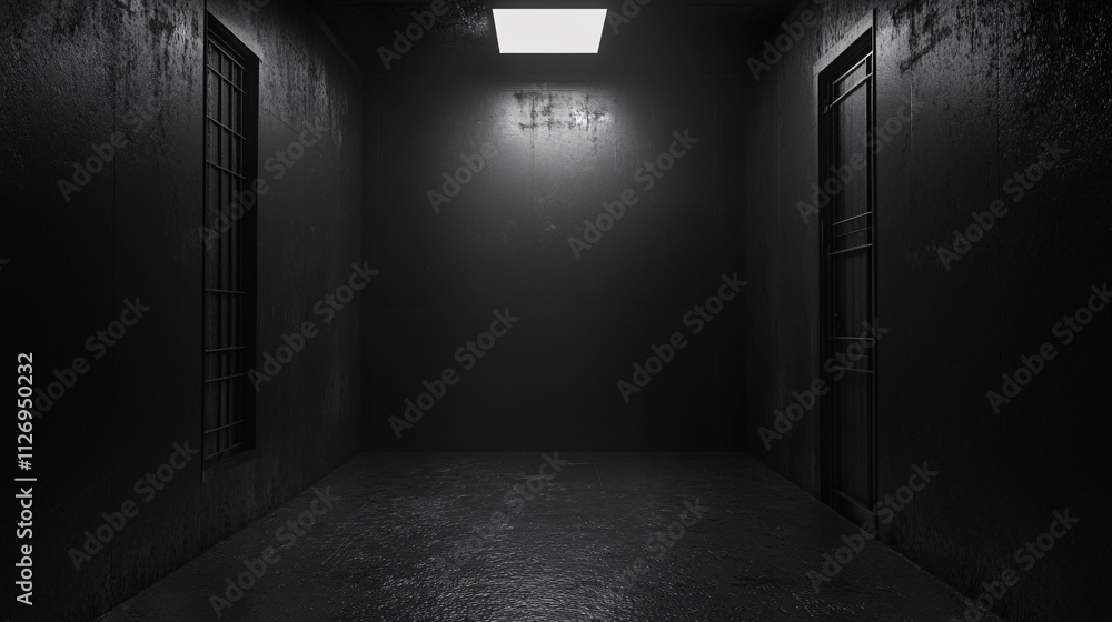 Dark Room With Bars And A Door Dark Room With Bars And A Door
