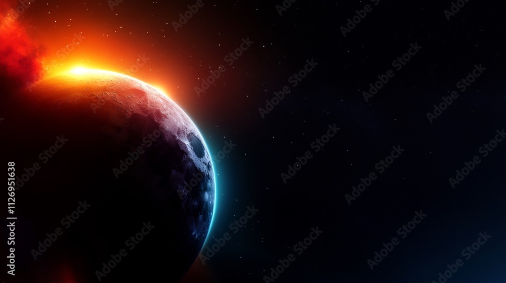 Fiery Planet Sunrise: A Cosmic Dawn Fiery Planet Sunrise: A Cosmic Dawn