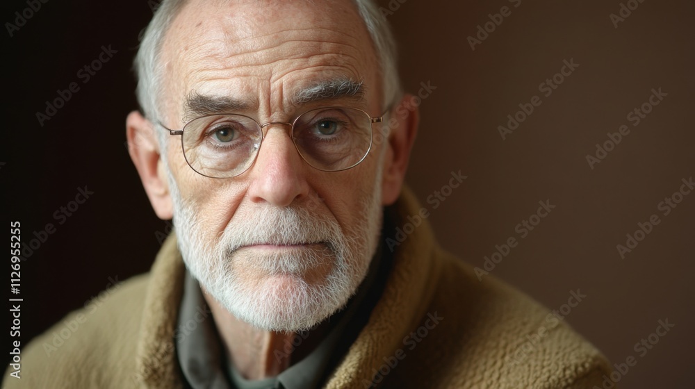 Portrait of a Pensive Elderly Man: A Study in Age and Expression Portrait of a Pensive Elderly Man: A Study in Age and Expression