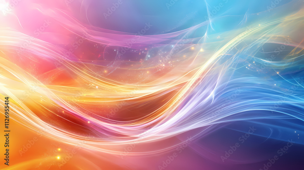 Mesmerizing waves of colorful ethereal energy in a futuristic digital backdrop. Rapture. Illustration Mesmerizing waves of colorful ethereal energy in a futuristic digital backdrop. Rapture. Illustration