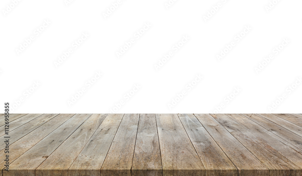 empty wooden table on white background. empty wooden table on white background.