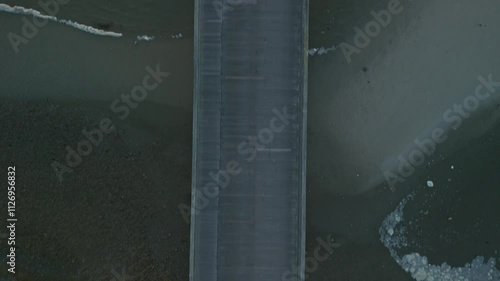 aerial view of pier