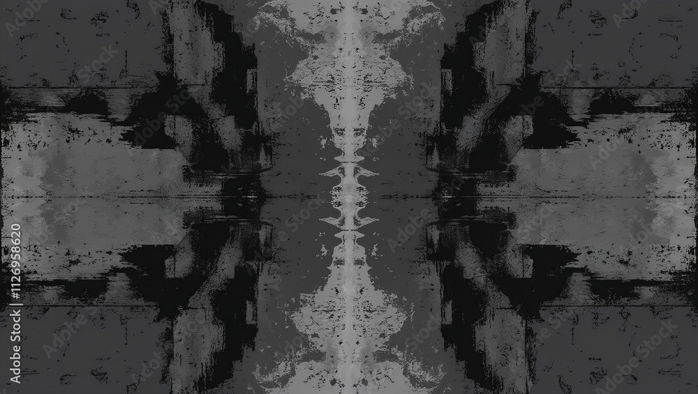 Obraz premium Abstract black and grey background creating a mirrored geometric pattern