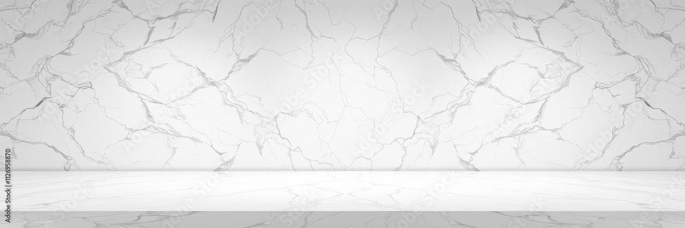 Fototapeta premium Panoramic white marble stone texture background for design, texture, blank space