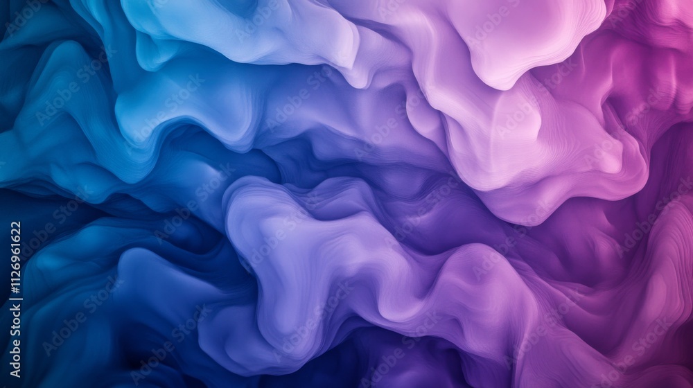 Obraz premium Abstract Fluid Art: Dreamlike Swirls of Purple and Blue Hues