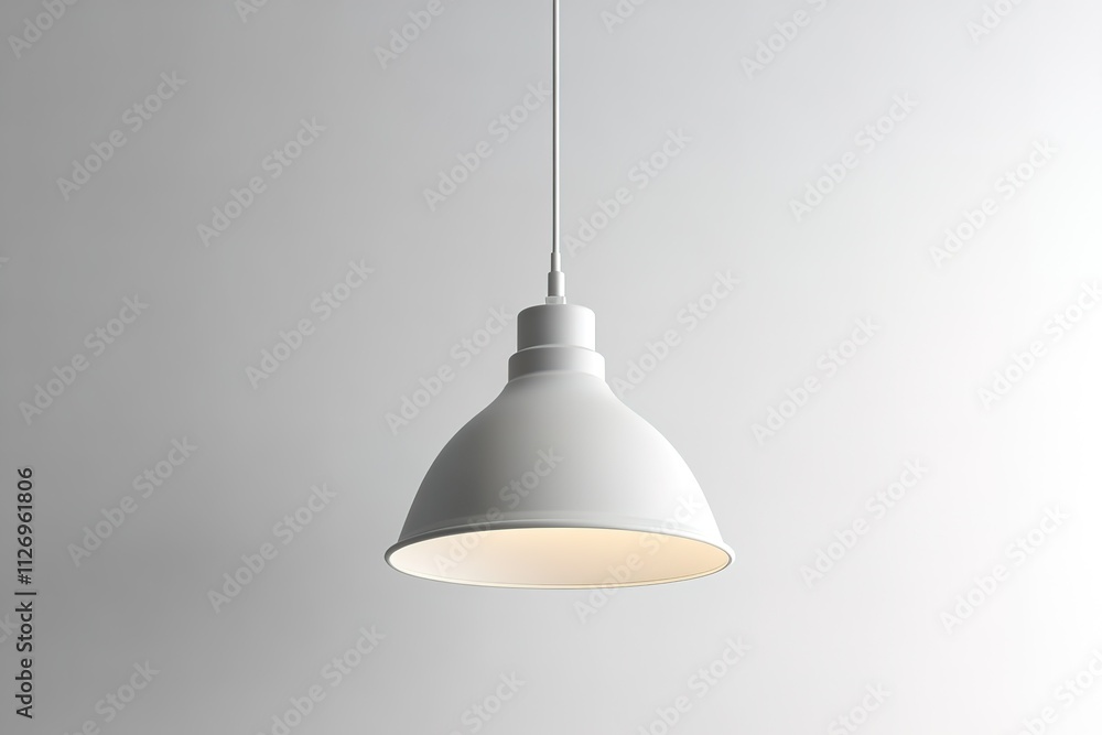 A white light fixture hanging from the ceiling A white light fixture hanging from the ceiling