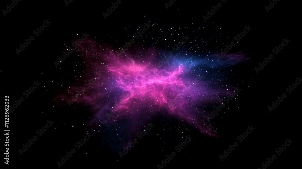 Cosmic Nebula: A vibrant swirl of purple and pink in the night sky
