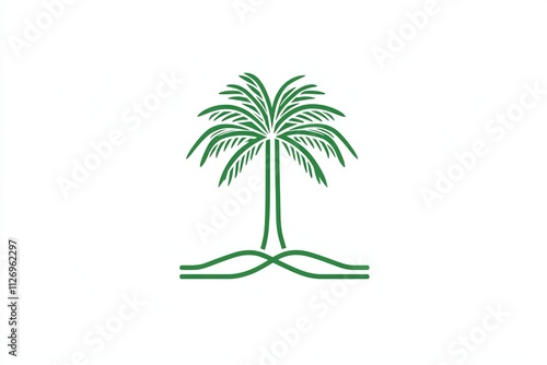 Palm beach travel and hotel with seabird symbol logo design template photo