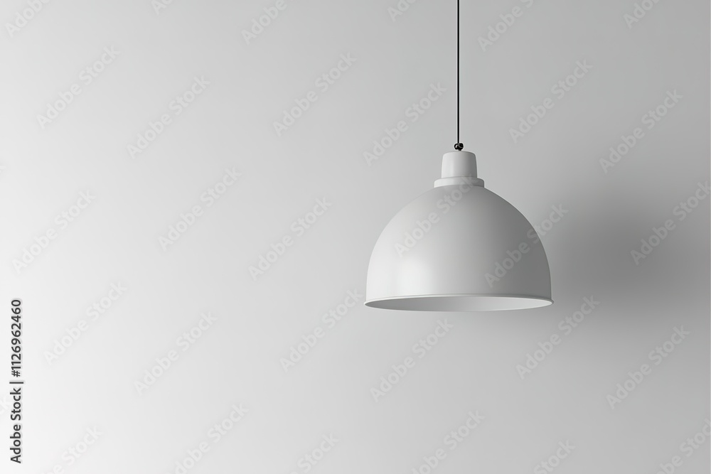A white lamp hanging from the ceiling A white lamp hanging from the ceiling