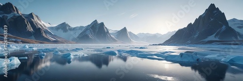 Wallpaper Mural Icy blue ice landscape with rolling hills and mountains, icy, calming, mountains Torontodigital.ca