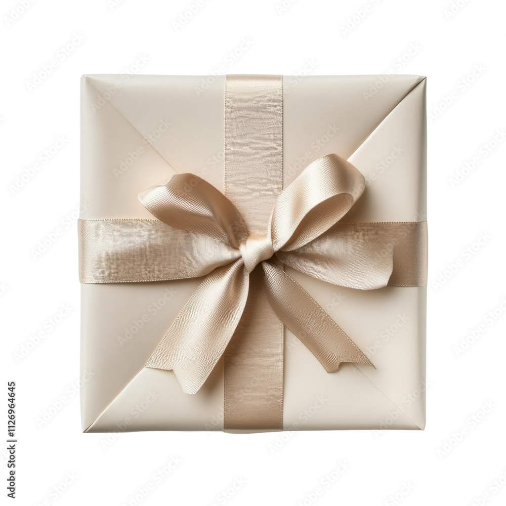 White gift box with red ribbon isolated on white background White gift box with red ribbon isolated on white background