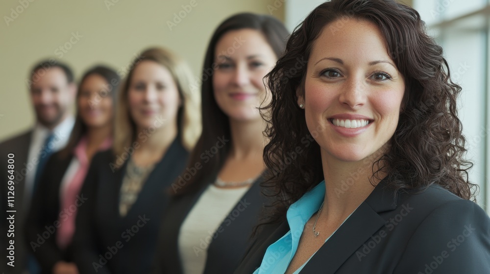 Professional group of business people smiling and posing for a photo Professional group of business people smiling and posing for a photo