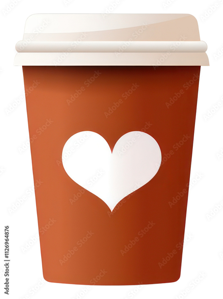 PNG Coffee cup with heart illustration PNG Coffee cup with heart illustration
