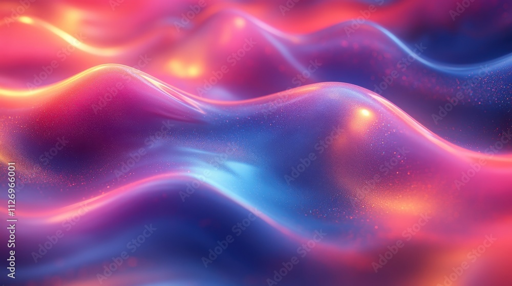 Fototapeta premium abstract design wavy iridescent shape 3d rende