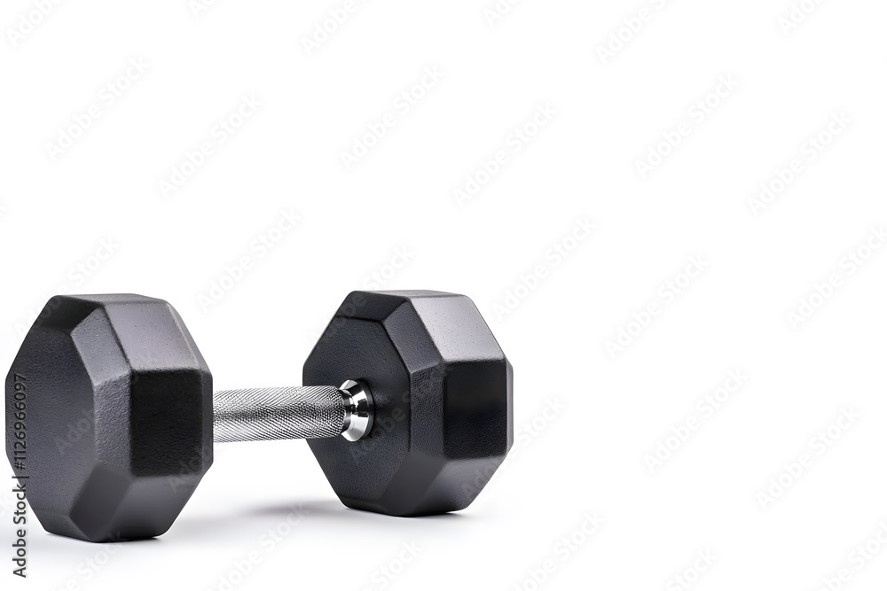Steel black gym dumbbell isolated on white background Steel black gym dumbbell isolated on white background