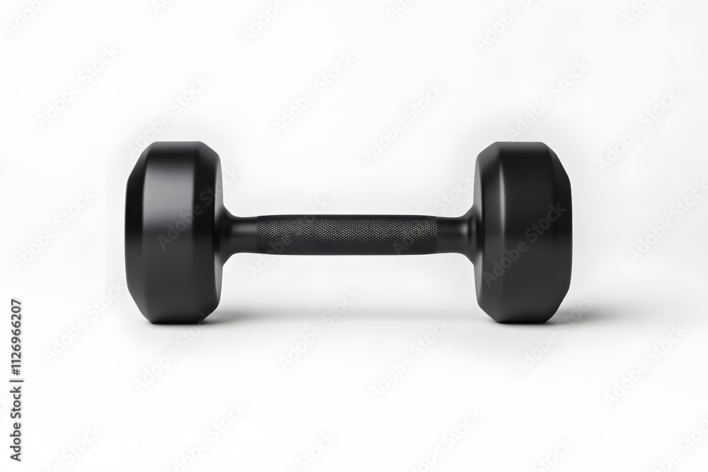 Steel black gym dumbbell isolated on white background Steel black gym dumbbell isolated on white background