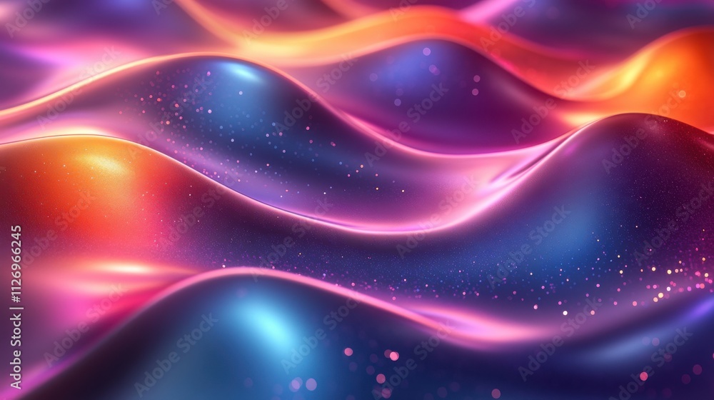 abstract design wavy iridescent shape 3d rende abstract design wavy iridescent shape 3d rende