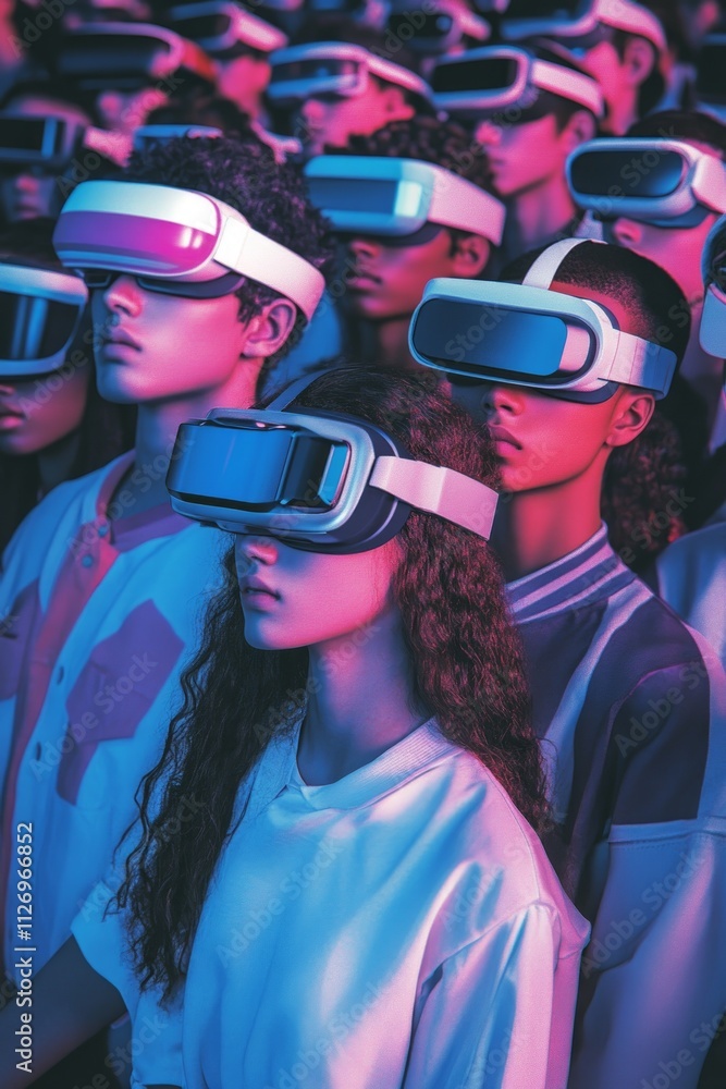 Young learners participate in an innovative metaverse education workshop, wearing virtual reality headsets, fully immersed in an interactive learning experience Young learners participate in an innovative metaverse education workshop, wearing virtual reality headsets, fully immersed in an interactive learning experience