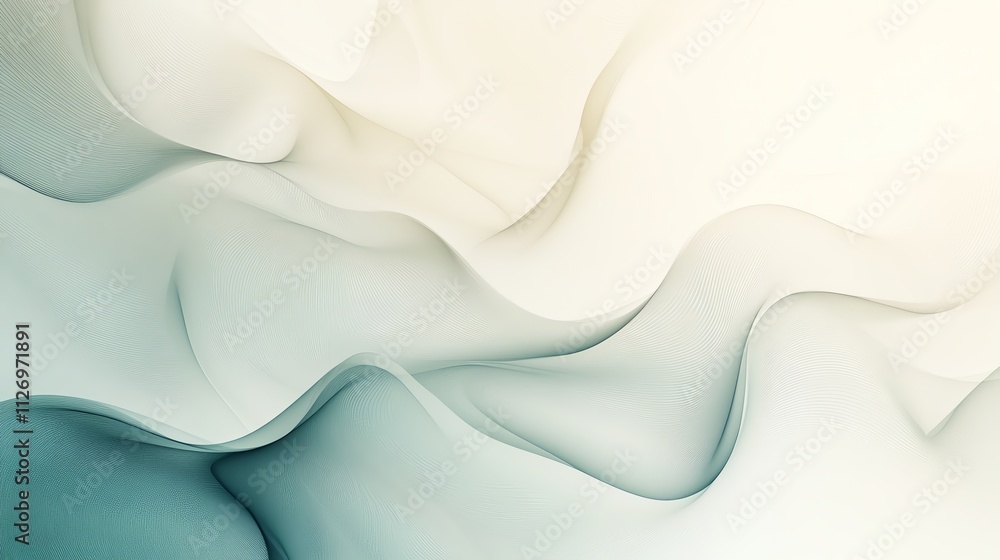 Obraz premium Abstract wave pattern in soft pastel colors, creating a calming visual texture.