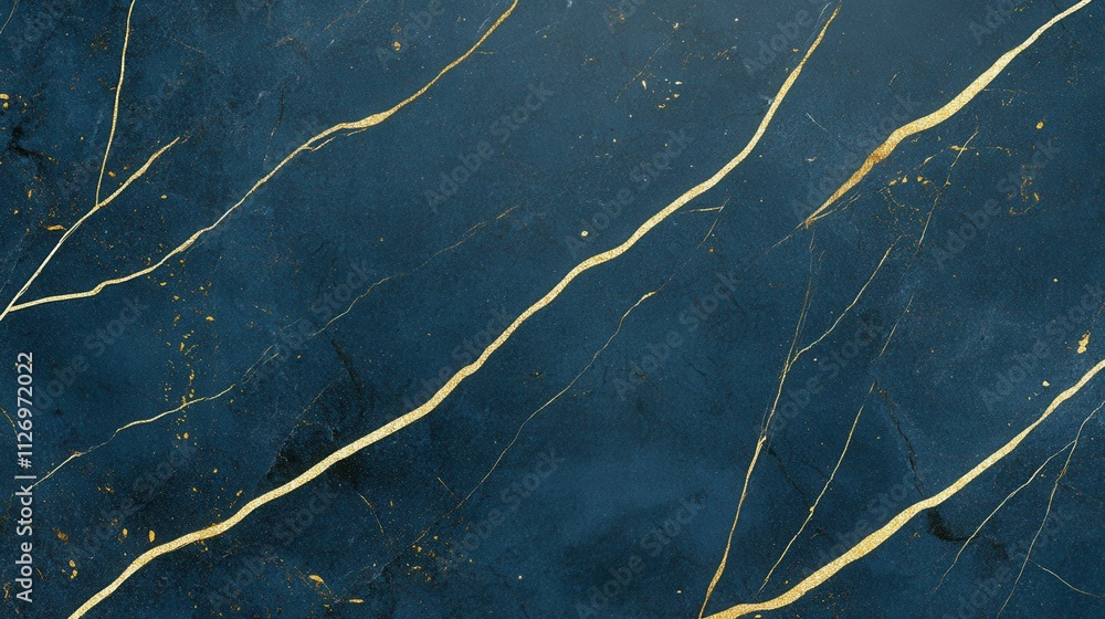 Elegant Dark Blue Marble Background with Golden Veins and Texture Details Elegant Dark Blue Marble Background with Golden Veins and Texture Details