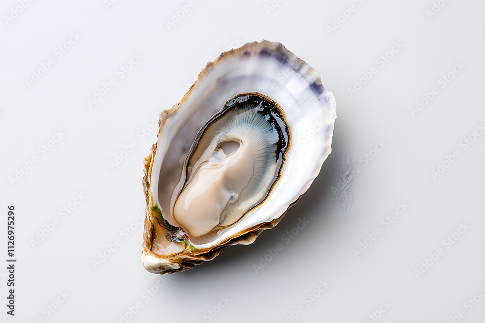 Oyster top view isolated on white background Oyster top view isolated on white background